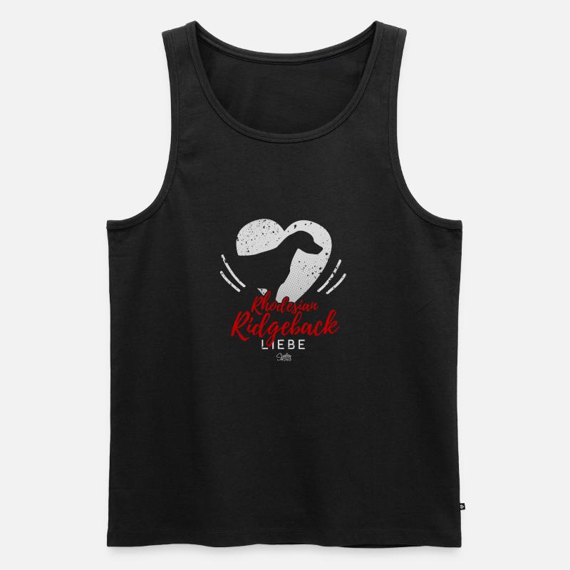 Rhodesian Ridgeback Liebe mit Herz - Männer Premium Bio Tank Top - Schwarz