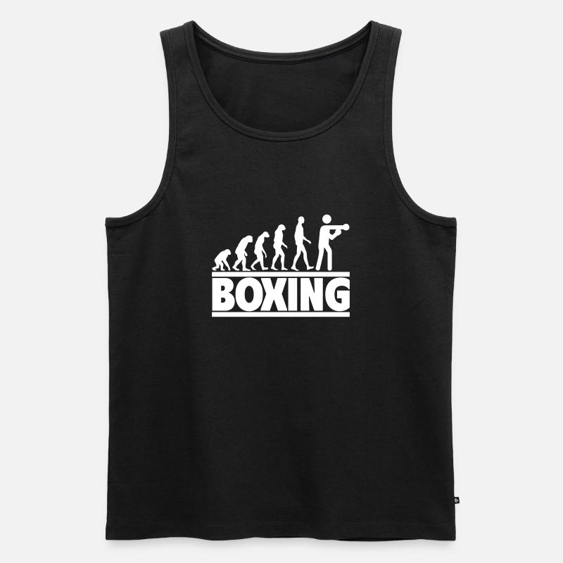 Boxen-Evolution: Vom Menschen zum Boxer - Männer Premium Bio Tank Top - Schwarz
