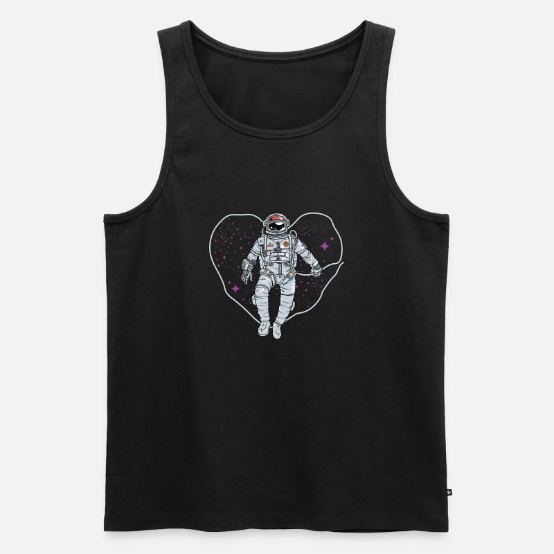 Weltraum Herz - Männer Premium Bio Tank Top - Schwarz