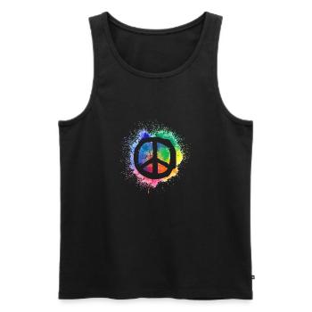 Peace Sign World Peace Peace Symbol Peace - Men's Premium Organic Tank Top - black - Front - AI Model Male 178 light (178cm)