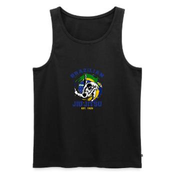 Gift Brazilian Jiu Jitsu Team Trainer Belt - Men's Premium Organic Tank Top - black - Front - AI Model Male 178 light (178cm)