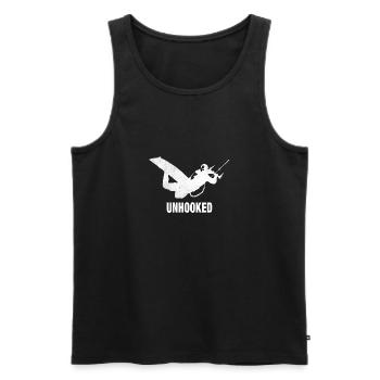 Kitesurfing Gift Unhooked Kitesurf Kiting - Men's Premium Organic Tank Top - black - Front - AI Model Male 178 light (178cm)