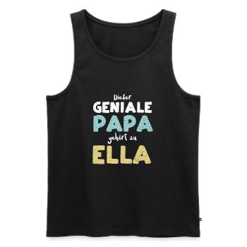 Dieser Geniale Papa Gehört Zu Ella - Männer Premium Bio Tank Top - Schwarz - Vorne - Michal (187cm)