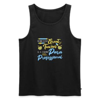 Paraprofessional - Men's Premium Organic Tank Top - black - Front - Michal (187cm)