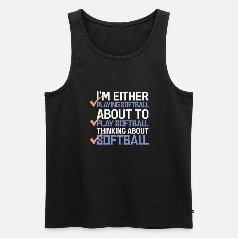 Softball - Männer Premium Bio Tank Top - Schwarz