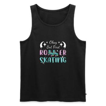 Roller Skating Inline Skating Inline Skates - Men's Premium Organic Tank Top - black - Front - AI Model Male 178 light (178cm)
