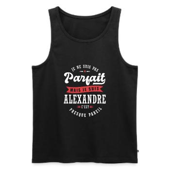 Alexandre Parfait Cadeau prenom alexandre - Débardeur bio Premium Homme - noir - Devant - Michal (187cm)