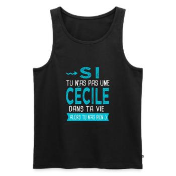 Cécile Si tu n as pas une cécile Cadeau - Débardeur bio Premium Homme - noir - Devant - Michal (187cm)