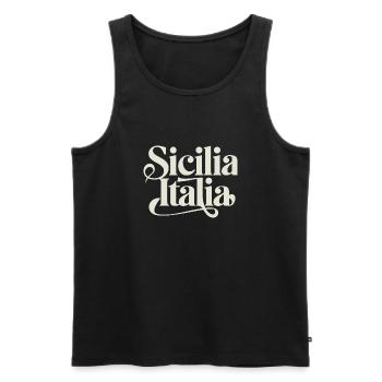 Sicilia - Italia - Débardeur bio Premium Homme - noir - Devant - AI Model Male 178 light (178cm)