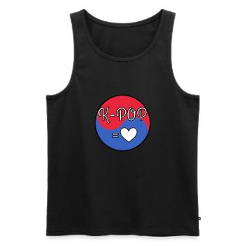 K POP c'est l'amour - Débardeur bio Premium Homme - noir - Devant - Michal (187cm)