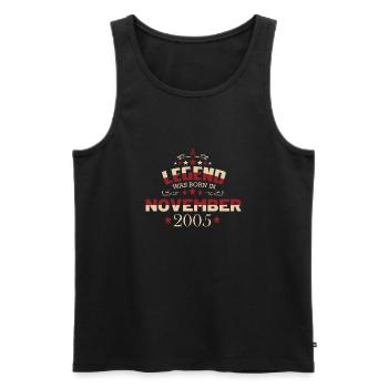 A legend was born in November 2005 - Men's Premium Organic Tank Top - black - Front - Michal (187cm)