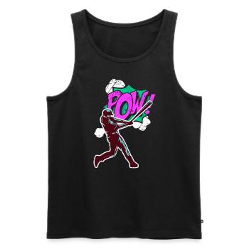 Pop Art Baseballspieler Retro Comic Ästhetische Basis - Männer Premium Bio Tank Top - Schwarz - Vorne - AI Model Male 178 light (178cm)