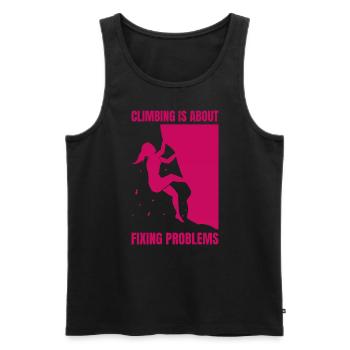 Climbing Is About Fixing Problems Boulderer - Männer Premium Bio Tank Top - Schwarz - Vorne - Michal (187cm)