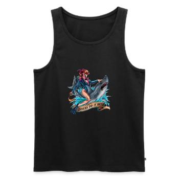SPD - Tauchen - Divers do it deep - sexy Lady with - Männer Premium Bio Tank Top - Schwarz - Vorne - Michal (187cm)