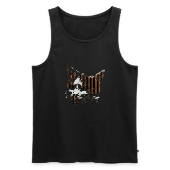 Brown Cat - Männer Premium Bio Tank Top - Schwarz - Vorne - AI Model Male 178 light (178cm)