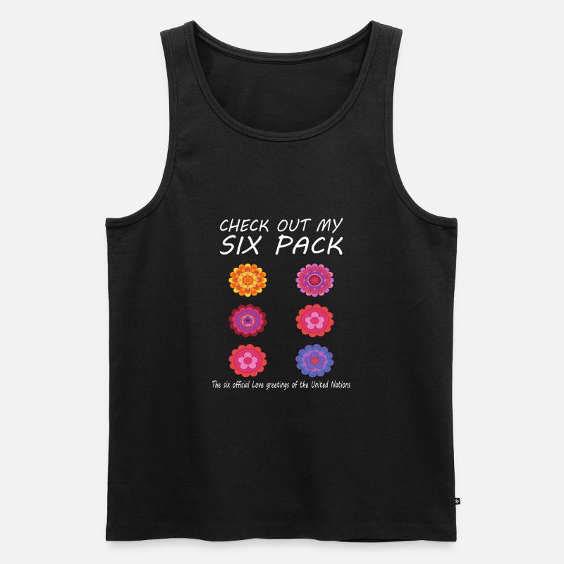 Blumen Sixpack - Männer Premium Bio Tank Top - Schwarz
