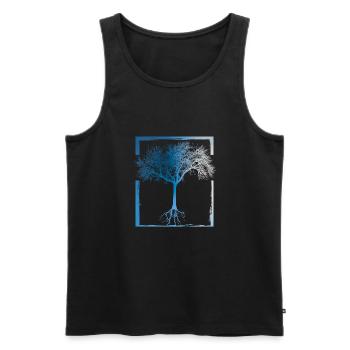 Mutter Natur - Rahmen 02 - Männer Premium Bio Tank Top - Schwarz - Vorne - AI Model Male 178 light (178cm)