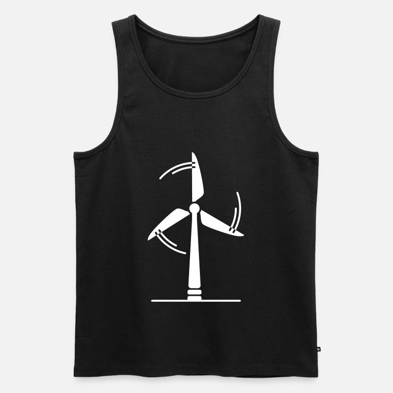 Windrad Silhouette - Männer Premium Bio Tank Top - Schwarz