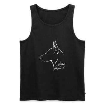DUTCH SHEPHERD Profil Hunde Hund Wilsigns - Männer Premium Bio Tank Top - Schwarz - Vorne - AI Model Male 178 light (178cm)