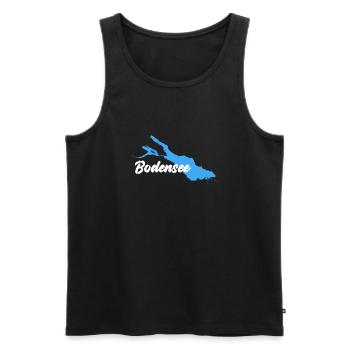 Bodensee weiß - Männer Premium Bio Tank Top - Schwarz - Vorne - Michal (187cm)