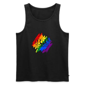Gay__N006 - Männer Premium Bio Tank Top - Schwarz - Vorne - AI Model Male 178 light (178cm)