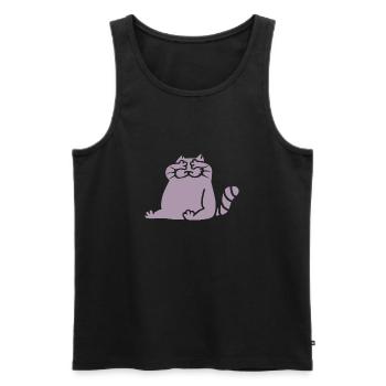 Mignon dessin animé chat aveugle drôle ne voir rien - Débardeur bio Premium Homme - noir - Devant - Michal (187cm)