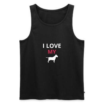 Bull Terrier - Men's Premium Organic Tank Top - black - Front - AI Model Male 178 light (178cm)