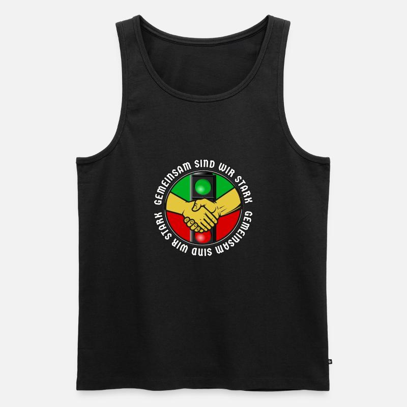 Gemeinsam sind wir Stark - Männer Premium Bio Tank Top - Schwarz