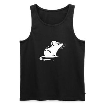 Style de tatouage de dessin de souris - Débardeur bio Premium Homme - noir - Devant - AI Model Male 178 light (178cm)