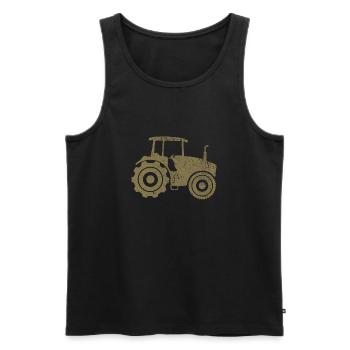 Tractor Silhouette Farmer Grunge Design - Men's Premium Organic Tank Top - black - Front - AI Model Male 178 light (178cm)