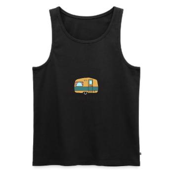 Camping zu Hause ist wo wir parken - Männer Premium Bio Tank Top - Schwarz - Vorne - AI Model Male 178 light (178cm)