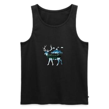 Deer nature - Men's Premium Organic Tank Top - black - Front - Michal (187cm)