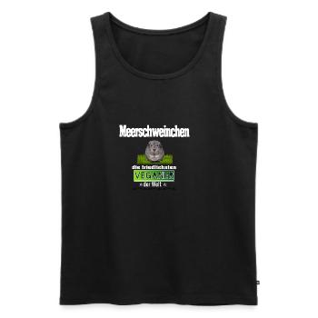 Meerschweinchen - Männer Premium Bio Tank Top - Schwarz - Vorne - Michal (187cm)