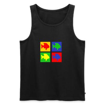 Fische - Männer Premium Bio Tank Top - Schwarz - Vorne - Michal (187cm)