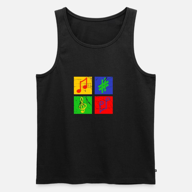 Musik - Männer Premium Bio Tank Top - Schwarz