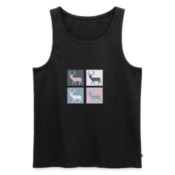 Deer - Men's Premium Organic Tank Top - black - Front - AI Model Male 178 light (178cm)