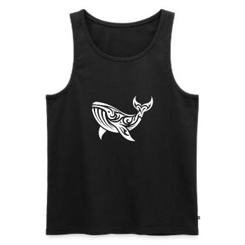 Tribal Tattoo Style baleine flottant créature de mer - Débardeur bio Premium Homme - noir - Devant - AI Model Male 178 light (178cm)
