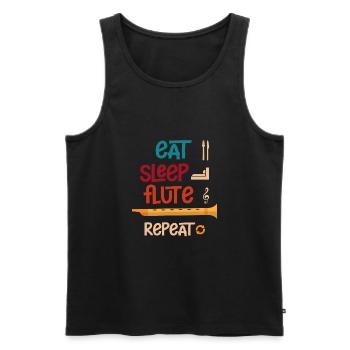 Esst Schläft Flöte Wiederholt Flöte - Männer Premium Bio Tank Top - Schwarz - Vorne - AI Model Male 178 light (178cm)