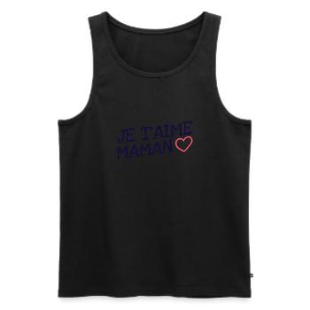 Je t'aime maman. Fête des mères - Débardeur bio Premium Homme - noir - Devant - Michal (187cm)