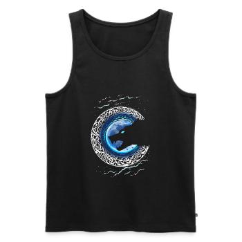 Fenrir Wolf -  - Odin - Nordic Night - Men's Premium Organic Tank Top - black - Front - AI Model Male 178 light (178cm)