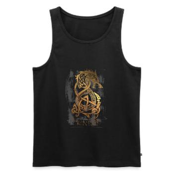 Fenrir Wolf - Valhalla - Nordique - Odin - Débardeur bio Premium Homme - noir - Devant - AI Model Male 178 light (178cm)