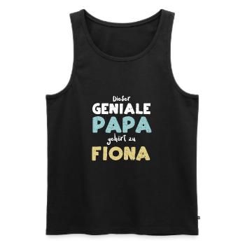 Dieser Geniale Papa Gehört Zu Fiona - Männer Premium Bio Tank Top - Schwarz - Vorne - Michal (187cm)