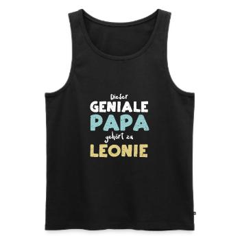 Dieser Geniale Papa Gehört Zu Le... - Männer Premium Bio Tank Top - Schwarz - Vorne - Michal (187cm)