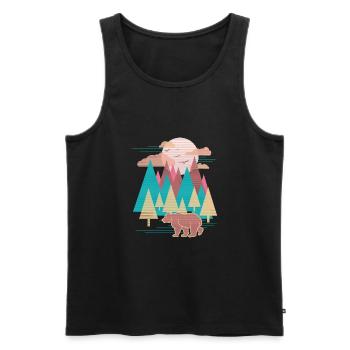 Landscape (bear) - Men's Premium Organic Tank Top - black - Front - AI Model Male 178 light (178cm)