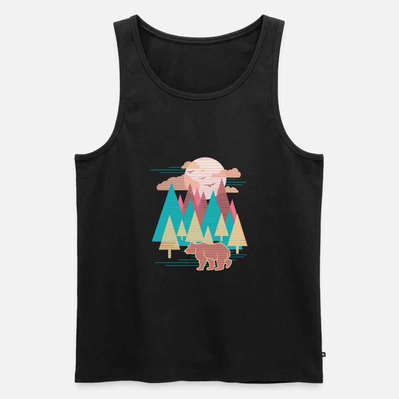 Landschaft (Bär) - Männer Premium Bio Tank Top - Schwarz