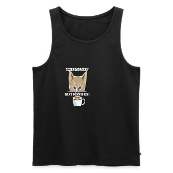 Ganz Dünnes Eis Morgenmuffel Katze Kaffee - Männer Premium Bio Tank Top - Schwarz - Vorne - Michal (187cm)