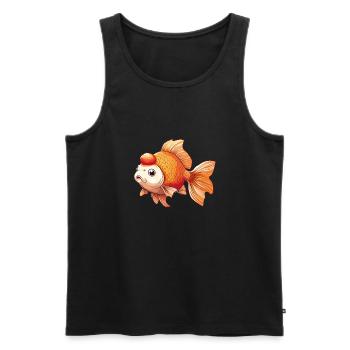 Schleierschwanz Oranda Goldfisch - Männer Premium Bio Tank Top - Schwarz - Vorne - AI Model Male 178 light (178cm)