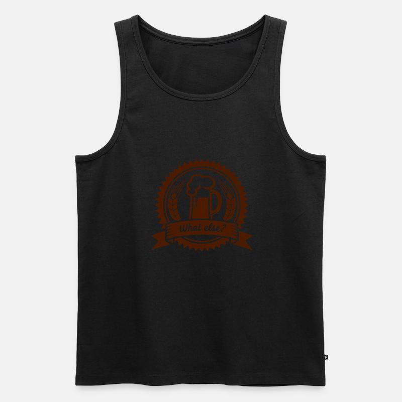 Bier - what else? (badge) - Männer Premium Bio Tank Top - Schwarz