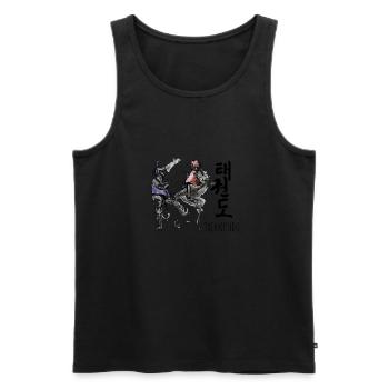 tasse de taekwondo - Débardeur bio Premium Homme - noir - Devant - AI Model Male 178 light (178cm)