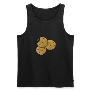 Biscuit biscuit cookie cookie - Débardeur bio Premium Homme - noir - Devant - AI Model Male 178 light (178cm)